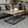Hanah Home Asude - Pine Mesa de Café Industrial PineBlack